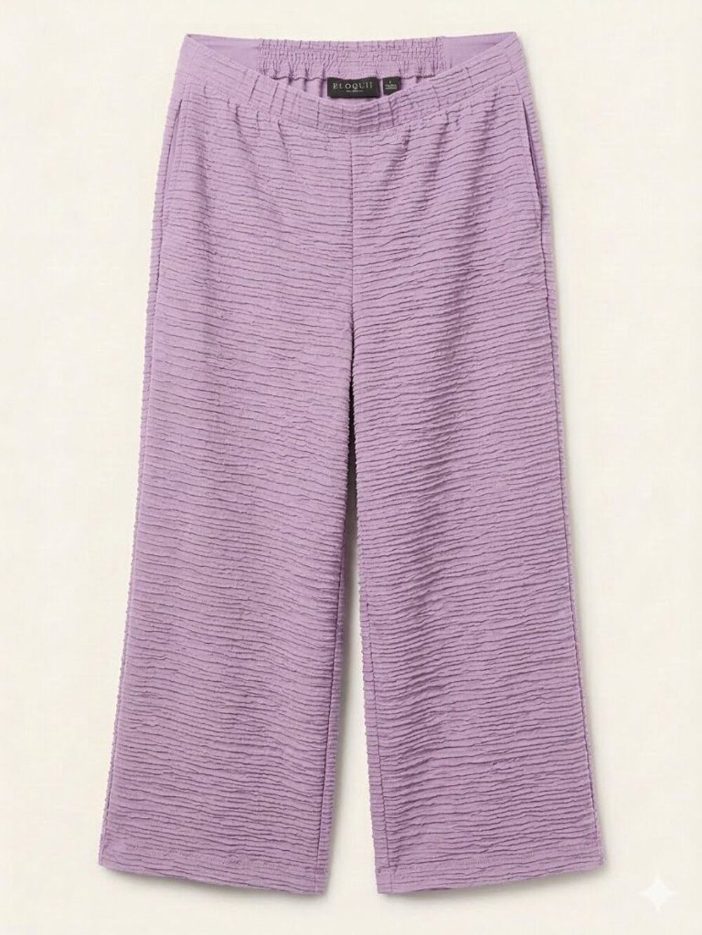 Eloquii NWT Lavender HI RISE PULL ON Flowy Wide-Leg Pants 3777